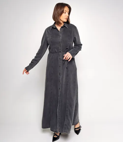Джинсовое платье #КТ8070, тёмно-серый