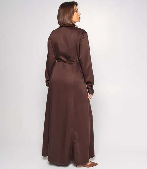 Джинсовое платье #КТ8070, шоколадный