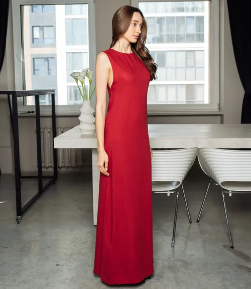 Платье #ОКТ025025, красный