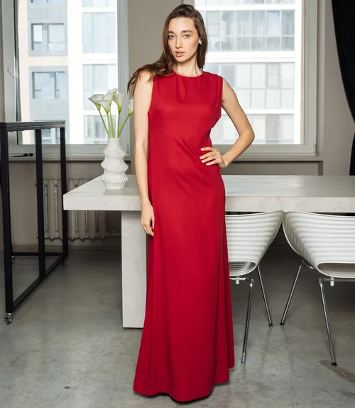 Платье #ОКТ025025, красный