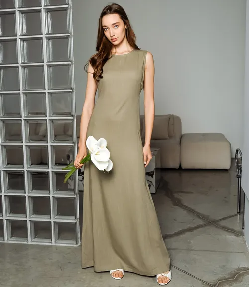 Платье #ОКТ025025, полынь