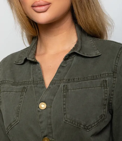 Джинсовое платье #КТ9199 (1), серо-зелёный