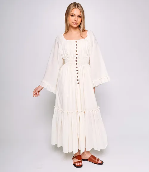 Платье #КТ2562, кремовый