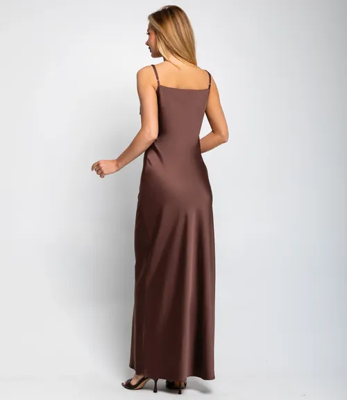 Платье #ОКТ025024, шоколадный