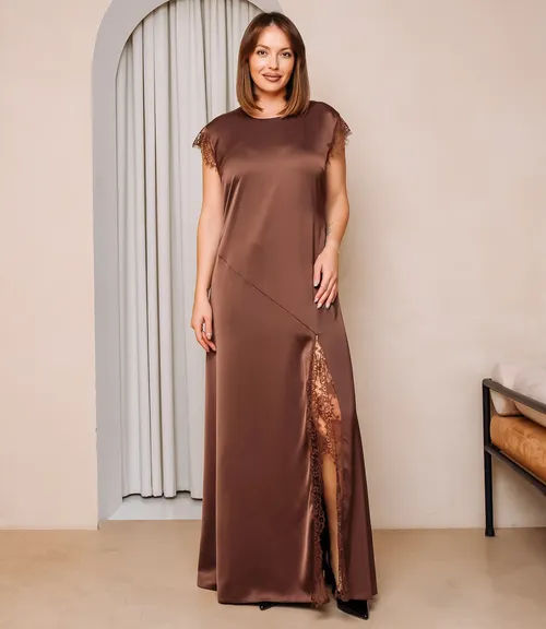 Платье #ОКТ025023, шоколадный