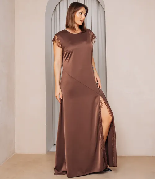 Платье #ОКТ025023, шоколадный