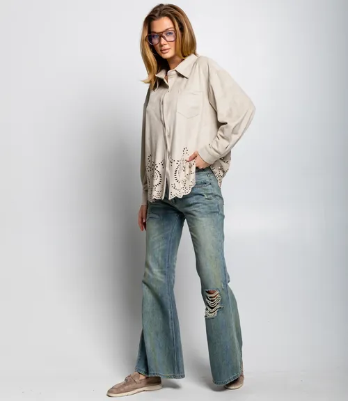 Рубашка #КТ2558, светло-бежевый