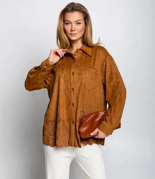 Рубашка #КТ2558, коричневый