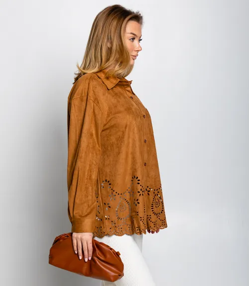 Рубашка #КТ2558, коричневый