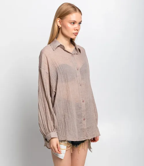 Рубашка #ОКТ115002, капучино