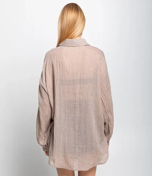 Рубашка #ОКТ115002, капучино