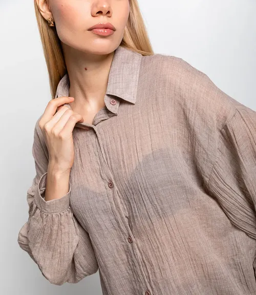 Рубашка #ОКТ115002, капучино