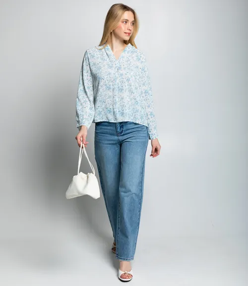 Блуза #КТ803 (8), голубой