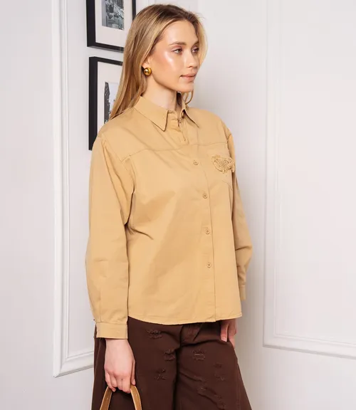 Рубашка #КТ6810 (4), бежевый