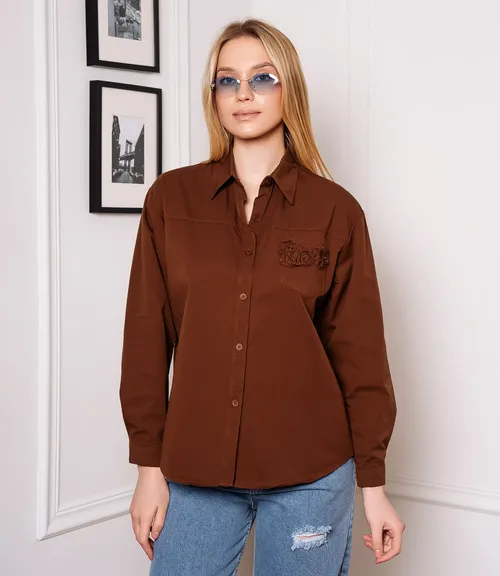 Рубашка #КТ6810 (4), шоколадный
