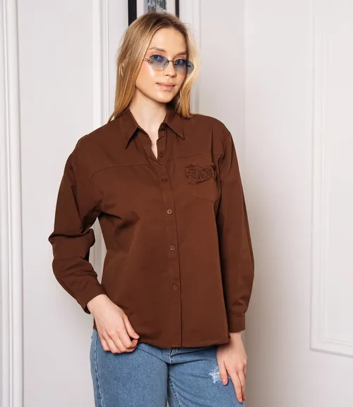 Рубашка #КТ6810 (4), шоколадный