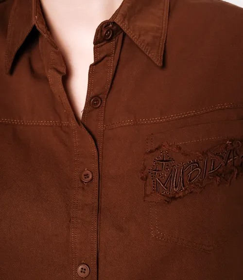 Рубашка #КТ6810 (4), шоколадный