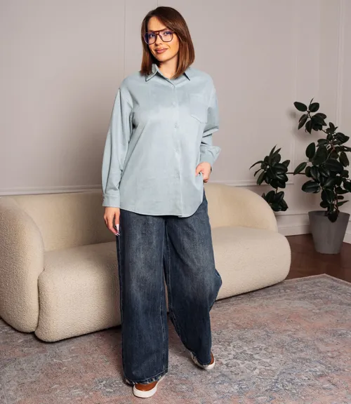 Рубашка #КТ1320, ментоловый