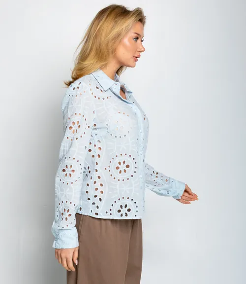 Блуза #ОКТ086009, голубой