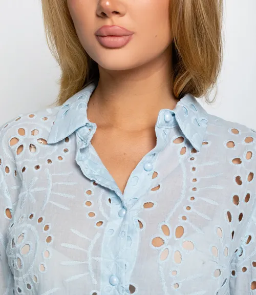 Блуза #ОКТ086009, голубой