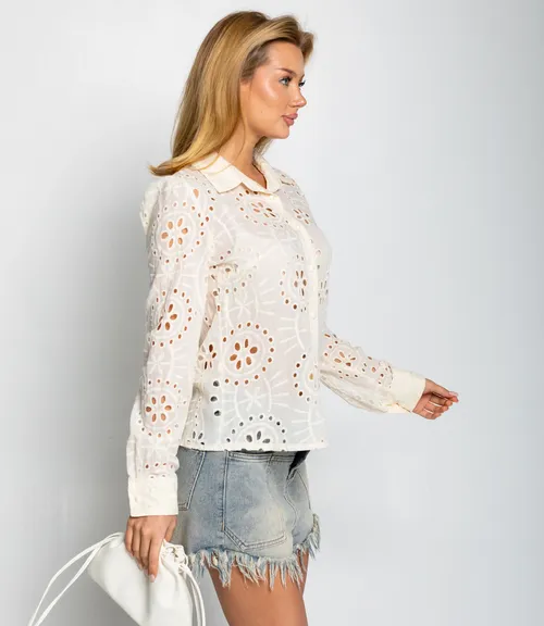 Блуза #ОКТ086009, кремовый