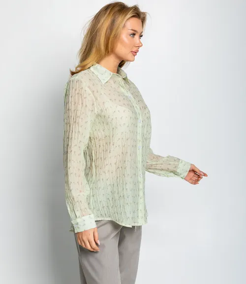 Рубашка #КТ2422, фисташковый