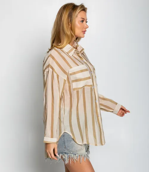 Рубашка #КТ21020 (1), бежевый