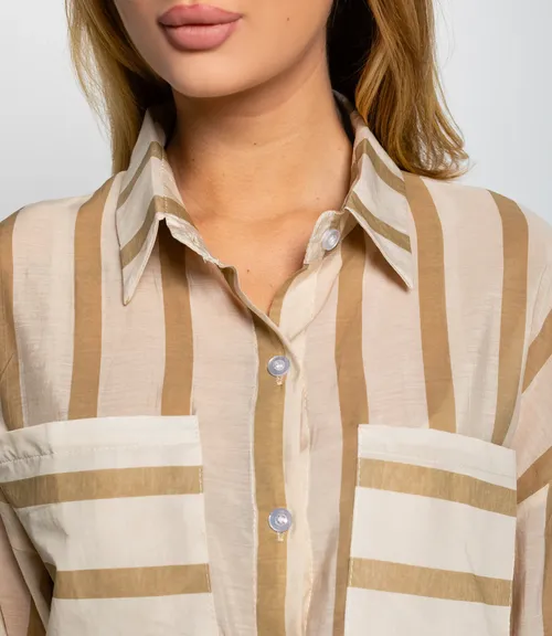 Рубашка #КТ21020 (1), бежевый