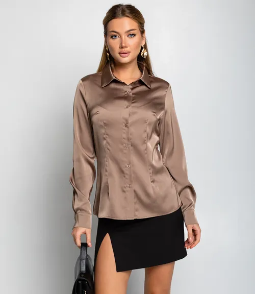 Блуза #ОКТ025022, тёмно-бежевый