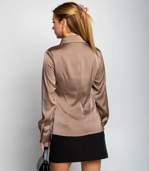 Блуза #ОКТ025022, тёмно-бежевый