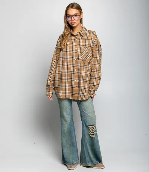 Рубашка #КТ225 (5), бежевый