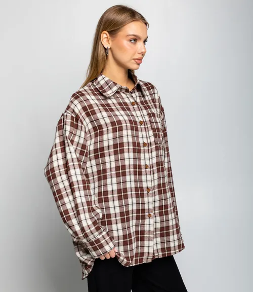 Рубашка #КТ225 (5), белый,шоколадный