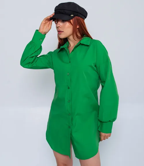 Рубашка #БШ1542, зелёный - фото 3