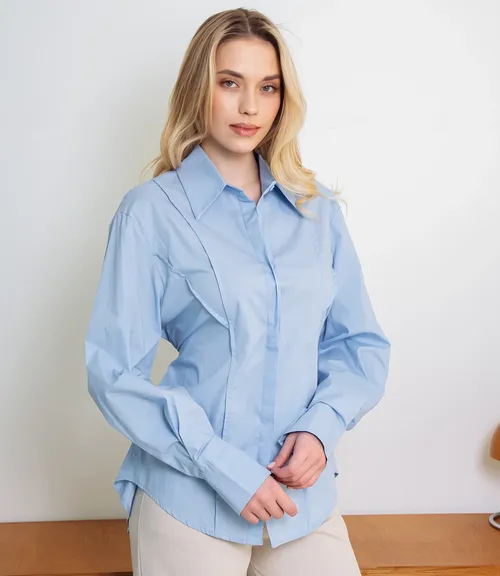 Рубашка #КТ3696, голубой