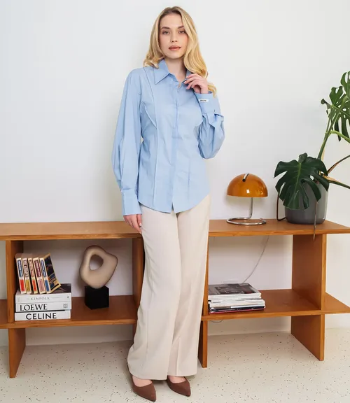 Рубашка #КТ3696, голубой