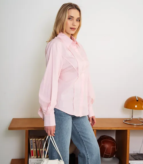 Рубашка #КТ3696, розовый