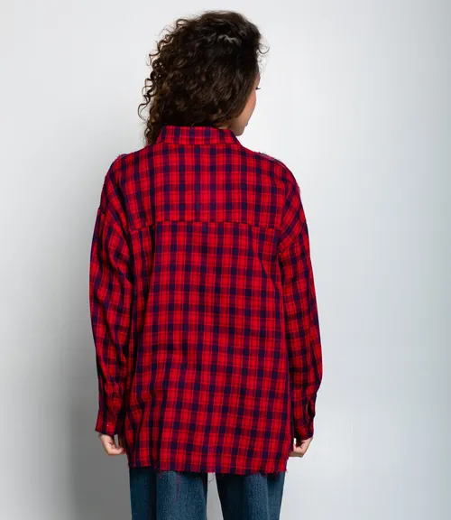 Рубашка #КТ2357 (3), синий/красный