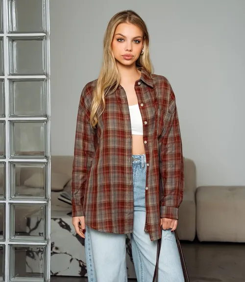 Рубашка #КТ7008 (2)-4, серый