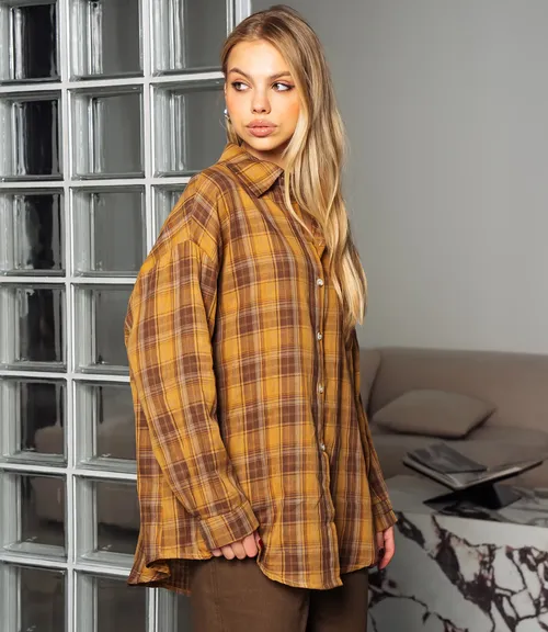 Рубашка #КТ7008 (2)-4, горчичный