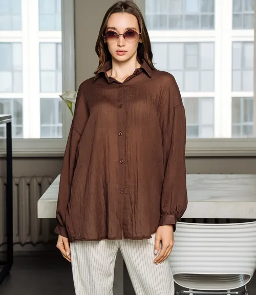 Рубашка #ОКТ115002, шоколадный