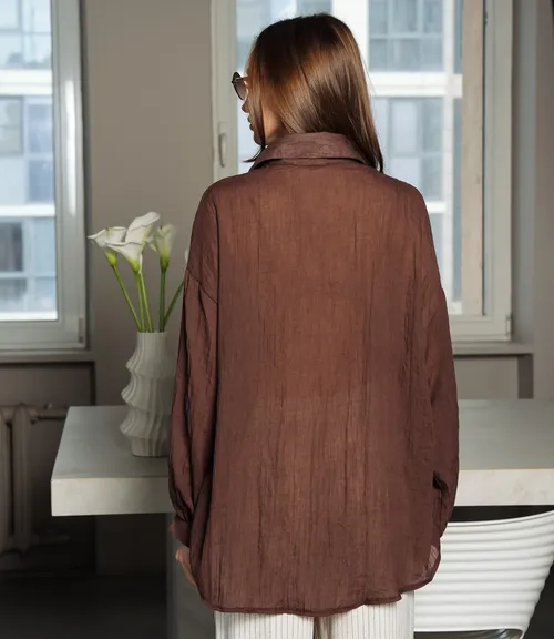 Рубашка #ОКТ115002, шоколадный