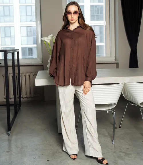 Рубашка #ОКТ115002, шоколадный