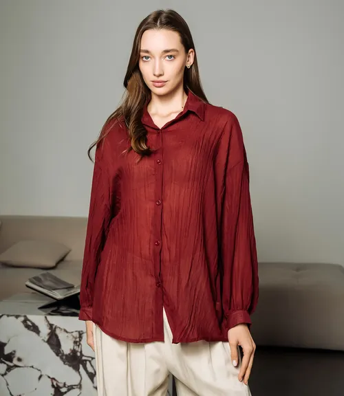 Рубашка #ОКТ115002, бордовый