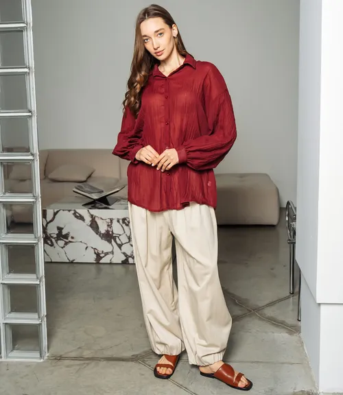 Рубашка #ОКТ115002, бордовый