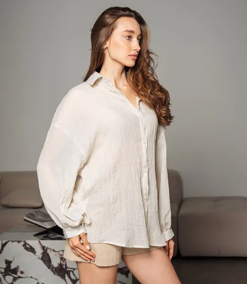 Рубашка #ОКТ115002, светло-бежевый