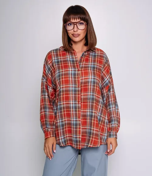 Рубашка #КТ99305, терракотовый