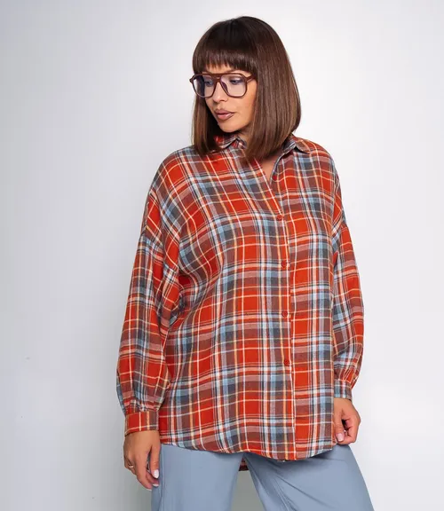 Рубашка #КТ99305, терракотовый