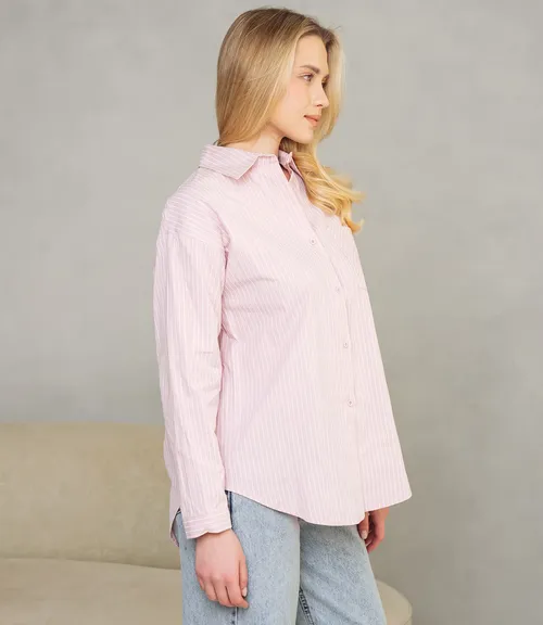 Рубашка #КТ0026, пудровый