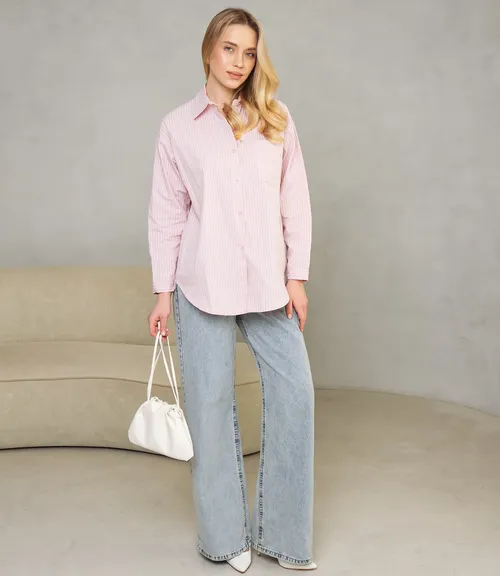 Рубашка #КТ0026, пудровый