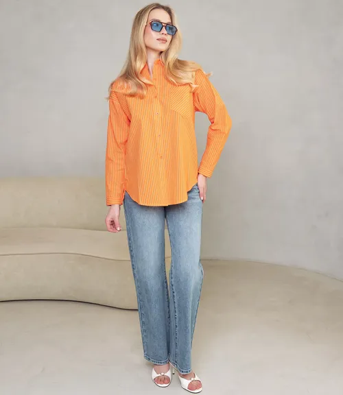 Рубашка #КТ0026, оранжевый
